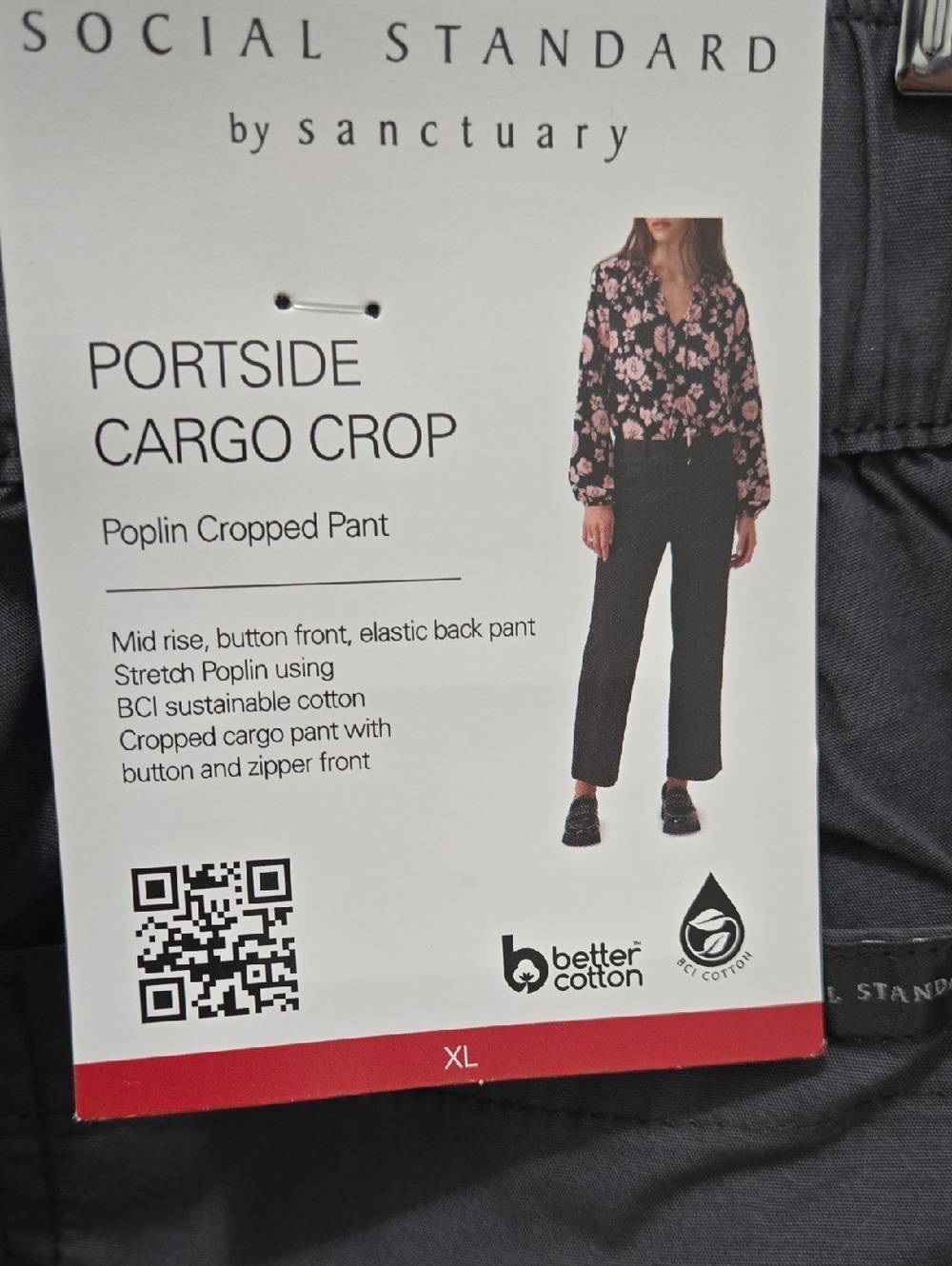 Sam's Club, Social Standard. Women's Portside Cargo Crop. Charcoal